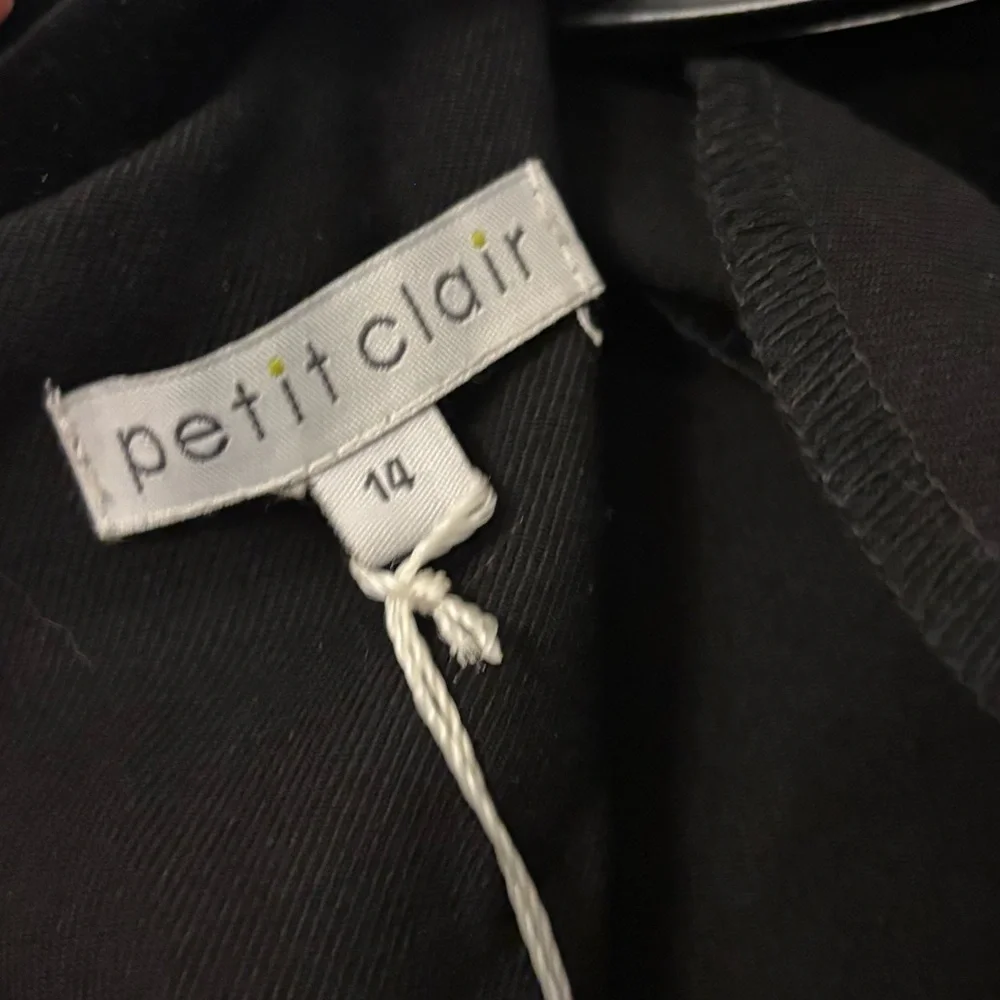 NWT ✨ Petit Clair Girls' Black Velvet Bow Collar Dress - size 14